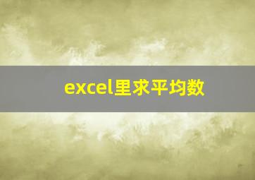 excel里求平均数