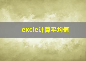 excle计算平均值