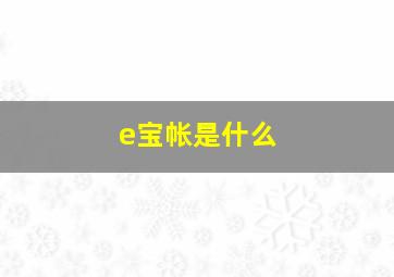 e宝帐是什么