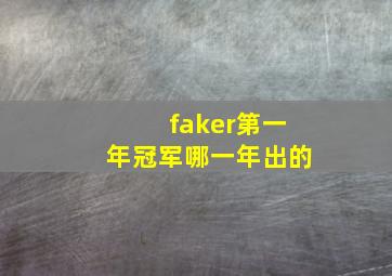 faker第一年冠军哪一年出的