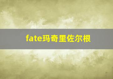 fate玛奇里佐尔根