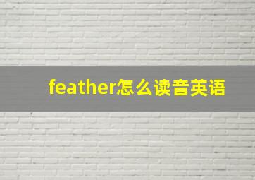 feather怎么读音英语