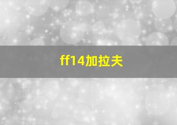 ff14加拉夫