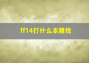 ff14打什么本赚钱