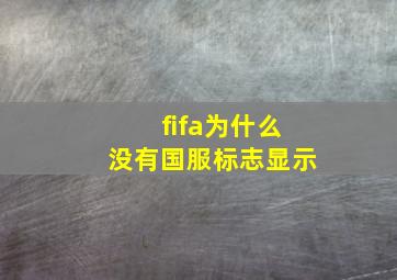 fifa为什么没有国服标志显示