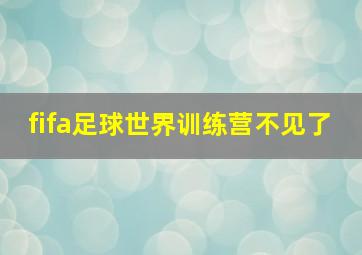 fifa足球世界训练营不见了