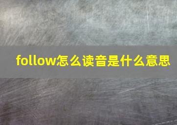 follow怎么读音是什么意思