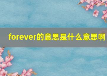 forever的意思是什么意思啊