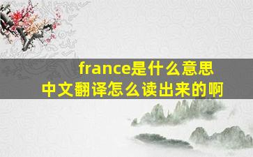 france是什么意思中文翻译怎么读出来的啊