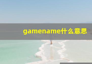 gamename什么意思