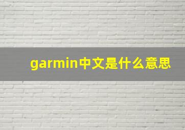 garmin中文是什么意思