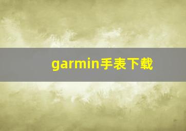 garmin手表下载