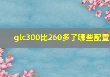 glc300比260多了哪些配置