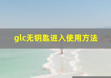 glc无钥匙进入使用方法