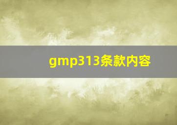 gmp313条款内容