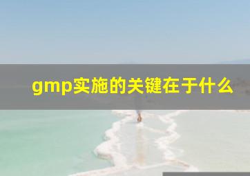 gmp实施的关键在于什么