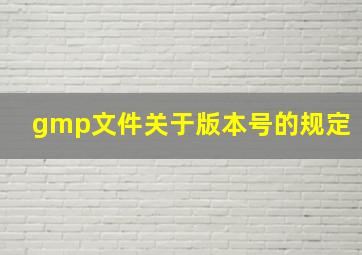 gmp文件关于版本号的规定