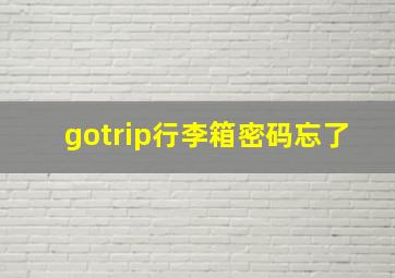 gotrip行李箱密码忘了