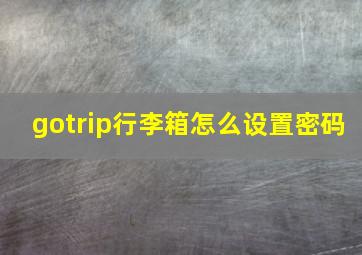 gotrip行李箱怎么设置密码