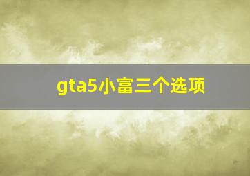 gta5小富三个选项