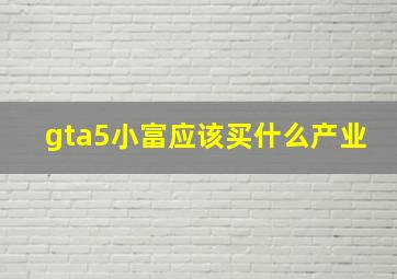 gta5小富应该买什么产业