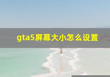 gta5屏幕大小怎么设置