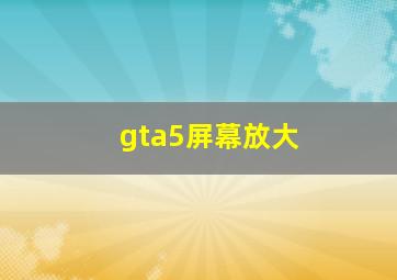 gta5屏幕放大