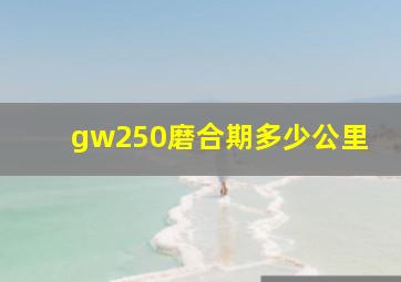 gw250磨合期多少公里