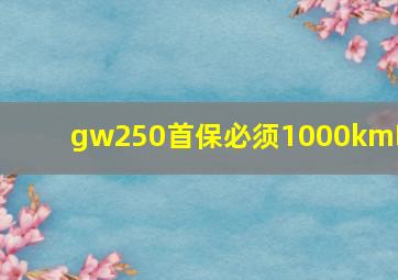 gw250首保必须1000km吗