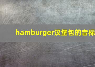 hamburger汉堡包的音标