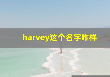 harvey这个名字咋样