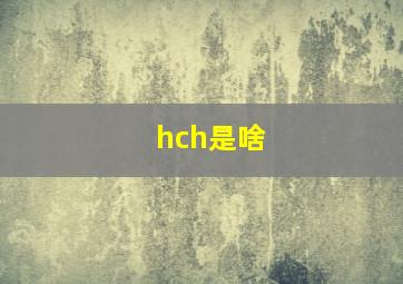 hch是啥