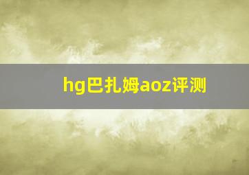 hg巴扎姆aoz评测