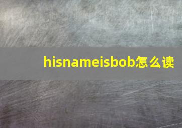 hisnameisbob怎么读