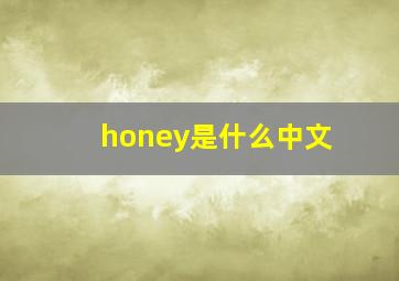 honey是什么中文