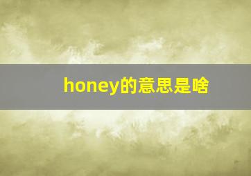 honey的意思是啥