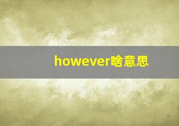 however啥意思