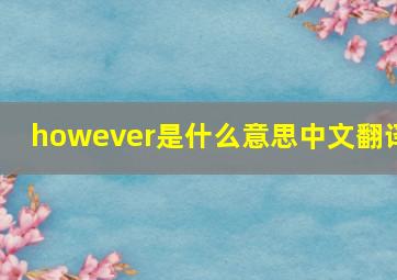 however是什么意思中文翻译