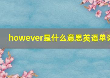 however是什么意思英语单词