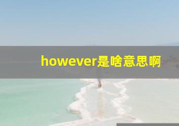 however是啥意思啊