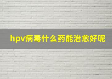 hpv病毒什么药能治愈好呢