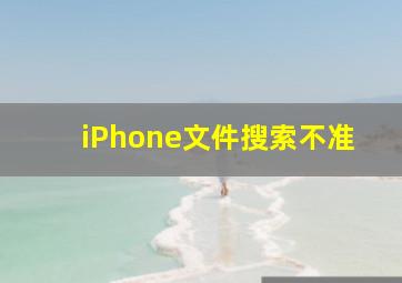 iPhone文件搜索不准