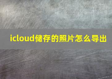 icloud储存的照片怎么导出