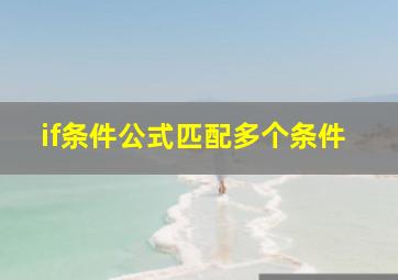 if条件公式匹配多个条件