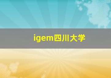 igem四川大学