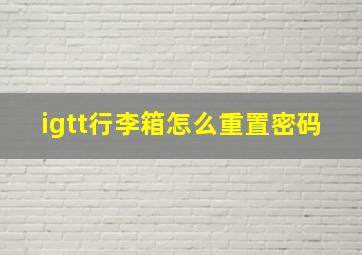 igtt行李箱怎么重置密码