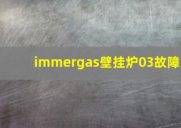 immergas壁挂炉03故障