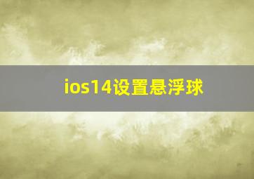 ios14设置悬浮球