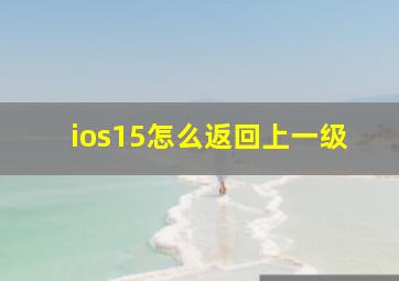 ios15怎么返回上一级