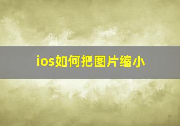 ios如何把图片缩小